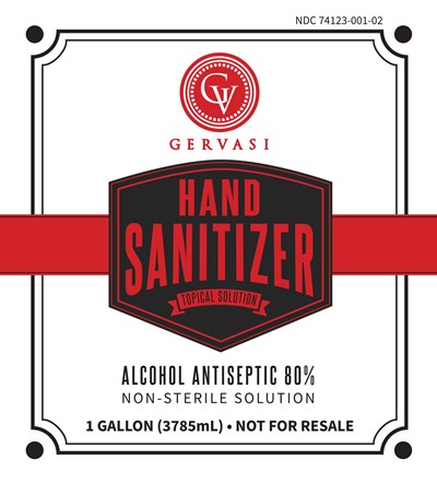 Hand Sanitizer Label Gallon 4.75x5.25 Front